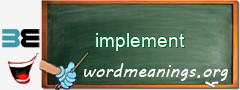 WordMeaning blackboard for implement